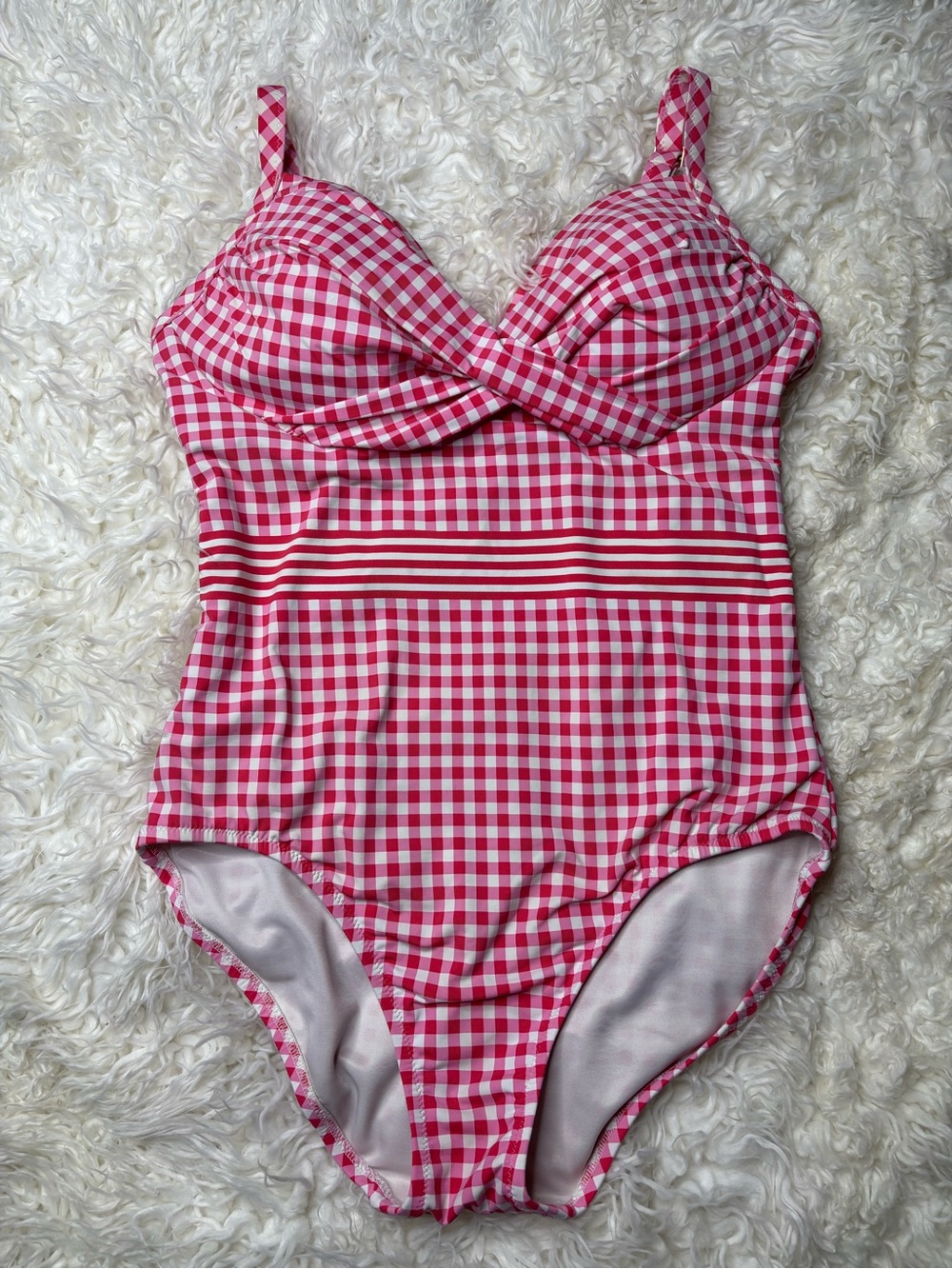 Draper James Lands’ End Gingham One-Piece Swimsuit size 10